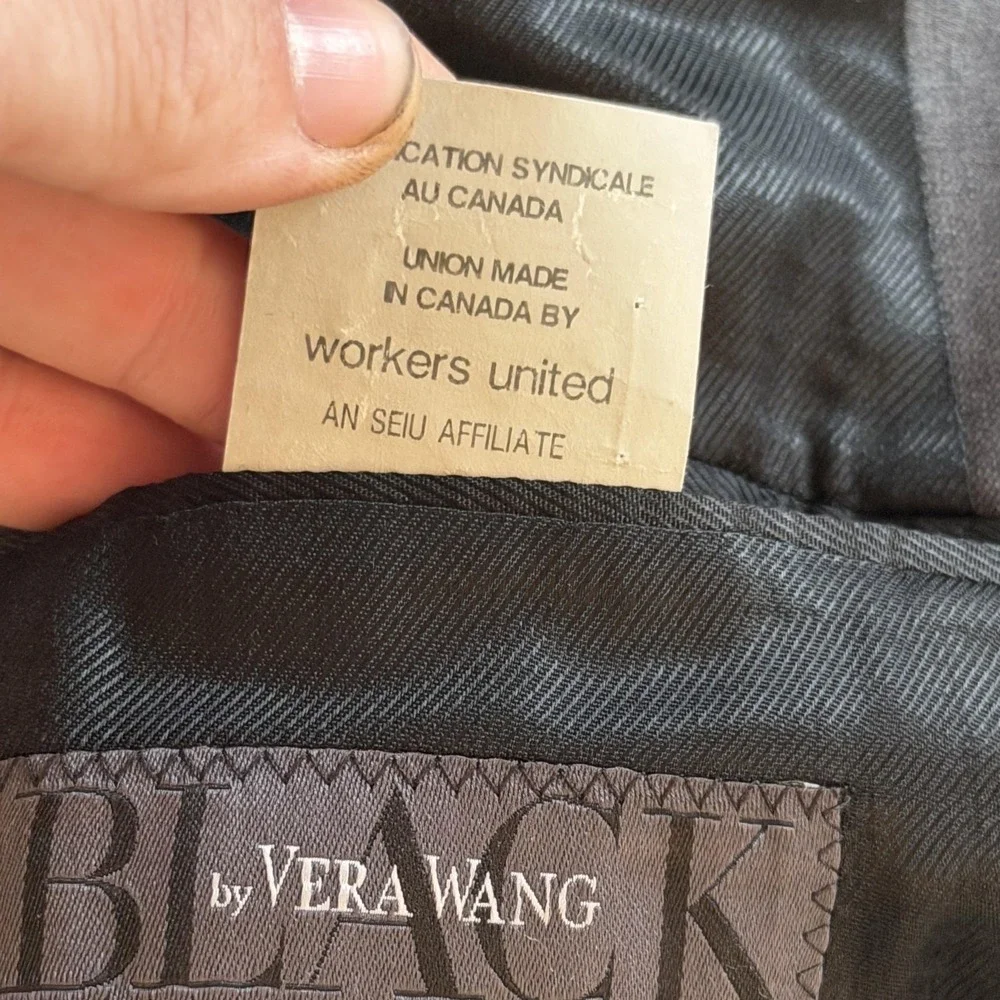 Vera Wang Men's Tuxedo Jacket 54R Gray Wool Satin Trim Formal Blazer Notch Lapel
